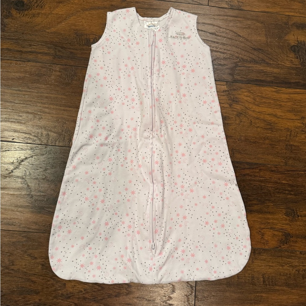 Halo SleepSack Sleep Sack Sz Small 0-6 Months Pink Sleeveless Moon Stars
